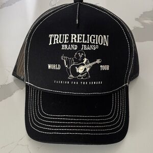 True Religion NWT black and white stitching and embroidery hat